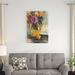 Lark Manor™ Flowers In Golden Vase - Wrapped Canvas Painting Print Canvas in White | 36 H x 24 W x 1.25 D in | Wayfair