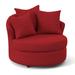 Barrel Chair - Andover Mills™ Alsup Barrel Chair, Wood in Red | 38 H x 46 W x 44 D in | Wayfair C6F96DD1359F48668AA3A08167B2482E