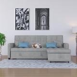 Gray Sectional - Latitude Run® 82" Wide Sleeper Sofa & Chaise Linen | 31.9 H x 81.9 W x 55.1 D in | Wayfair 9A8D50340E2C48B6AAF66C5B966764BD