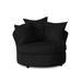 Barrel Chair - Andover Mills™ Alsup Barrel Chair, Wood in Black | 38 H x 46 W x 44 D in | Wayfair 9536DE956EC042489BEE3D879C0B4D4F