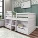 Viv + Rae™ Decimus Twin 2 Drawer Solid Wood Panel Low Loft Bed w/ Shelves Wood in White | 41.5 H x 47 W x 76.5 D in | Wayfair