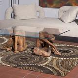 Brown 39 x 0.12 in Indoor/Outdoor Area Rug - Lark Manor™ Kowalczyk Geometric Machine Made Power Loom Polypropylene Indoor/Outdoor Area Rug | Wayfair