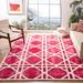 Pink/White 96 x 60 x 0.53 in Area Rug - George Oliver Brynja Geometric Handmade Tufted Wool Ivory/Pink Area Rug Wool | Wayfair