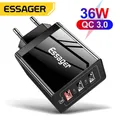 Essager – chargeur USB 30W QC3.0 rapide adaptateur secteur mural pour téléphone portable