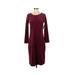 Old Navy Casual Dress - Sweater Dress Crew Neck Long Sleeve: Burgundy Solid Dresses - Women's Size Small