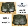 American Eagle Outfitters Shorts | American Eagle "Hi-Rise Shortie" | Color: Black/Gray | Size: 2