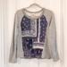 Anthropologie Tops | Anthro One September Patchwork Sweatshirt Xs | Color: Blue/Gray | Size: Xs