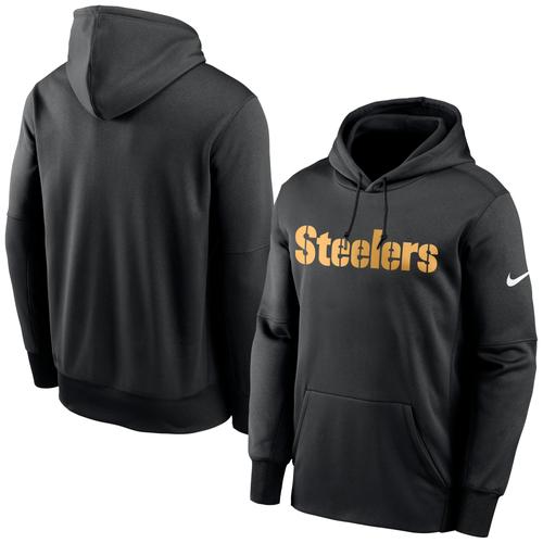 Pittsburgh Steelers Nike Prime Wordmark Therma Kapuzenpullover - Herren