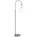 Verona Brushed Nickel Arc Floor Lamp with White Milk Glass Shade - Hudson & Canal FL1181