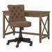 Bush Furniture Key West 48W Writing Desk with Mid Back Tufted Office Chair in Reclaimed Pine - KWS021RCP