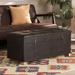 Baxton Studio Janna Rustic Transitional Dark Brown Faux Leather Upholstered and Oak Brown Finished Wood Storage Ottoman - Wholesale Interiors JY20B055L-Dark Brown-Large Otto