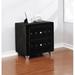 Rosdorf Park Ikechi 2 Drawer Nightstand Wood/Upholstered in Black | 27.5 H x 26 W x 18 D in | Wayfair C1E1C3E5870F4D67AD9FF5963FE41443
