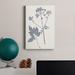 Winston Porter Navy Botanicals IV Premium Gallery Wrapped Canvas - Ready To Hang Canvas, in Blue/Indigo/Pink | 18 H x 12 W x 1 D in | Wayfair