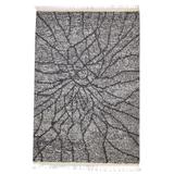 One of a Kind Hand-Knotted Modern 6' x 9' Abstract Wool Brown Rug - 6' x 8'