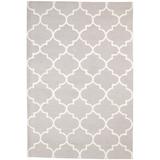 One of a Kind Hand-Tufted Modern 5' x 8' Trellis Wool Grey Rug - 5' x 8'