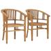 vidaXL Patio Chairs 2 pcs Solid Teak Wood - 24" x 22.8" x 34.6"