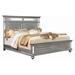 California King Bed with Mirror Paneled Headboard and Footboard, Silver