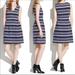 Madewell Dresses | Madewell Gallerist Ponte V Neck Dress Size M | Color: Blue/White | Size: M