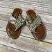 American Eagle Outfitters Shoes | American Eagle Gold Knotted Thong Sandals 6.5 | Color: Gold/Tan | Size: 6.5