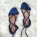 Zara Shoes | Blue Suede Zara Strappy Sandals | Color: Blue | Size: 9.5