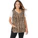 Plus Size Women's Snap-Front Apron by Only Necessities in Classic Leopard (Size 38/40)