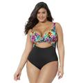 Plus Size Women's Cut Out Underwire One Piece Swimsuit by Swimsuits For All in Multi Animal (Size 24)