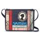 Yoshi Jane Austen Bookworm Cross Body Bag, Handbag for Women, Navy Leather