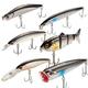 Dr.Fish 6 PCs Fishing Hard Lure Kit Minnow Popper Stickbait Swimbait VMC Treble Hooks Saltwater Freshwater Hard Bait Crankbait Jerkbait Bass Trout Salmon