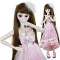 EVA BJD Pink Butterfly BJD Doll 1/3 Dolls 24inch 60cm 19 Joint Ball Jointed Dolls Toy Clothes + Doll + Accessories Full Set