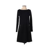 Gap Casual Dress - A-Line Crew Neck Long Sleeve: Black Solid Dresses - Women's Size 0