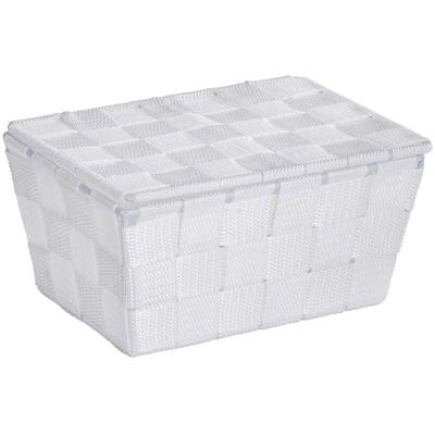 Wenko - Aufbewahrungs Korb Adria Weiß mit Deckel Regal Box Ablagen Bad Organizer - weiss