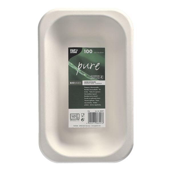 Papstar 100 Siegelschalen weiß 950 ml - 15 x 24 cm weiß Image