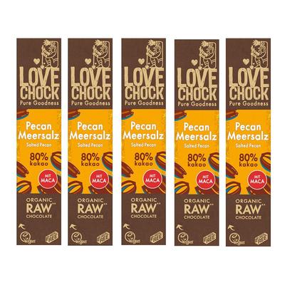 Lovechock Bio rohe Schokolade Bars, Pecan-Maca 5x40 g Image