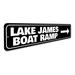 Lizton Sign Shop, Inc Boat Ramp Sign Aluminum in Black/Gray/White | 6 H x 24 W x 0.06 D in | Wayfair 46-A624