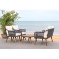 AllModern Griffith 4 Piece Sofa Seating Group w/ Cushions Wood/Natural Hardwoods in Brown/White | Outdoor Furniture | Wayfair