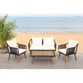 AllModern Griffith 4 Piece Sofa Seating Group w/ Cushions Wood/Natural Hardwoods in Brown/White | Outdoor Furniture | Wayfair