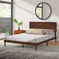 George Oliver Buhr Contemporary Modern Wood Platform Bed Wood & Metal/Metal in Brown/Green | 43.5 H x 53.5 W x 75.3 D in | Wayfair