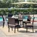 Sol 72 Outdoor™ Stratford Round 6-Person 60" Long Dining Set w/ Cushions Glass/Wicker/Rattan | Wayfair NAPA-60-KIT-6C-ARUBA