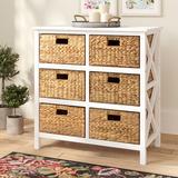 Moise Solid Wood 6 - Drawer Storage Drawer Solid Wood in White Laurel Foundry Modern Farmhouse® | 30 H x 29.25 W x 15.5 D in | Wayfair