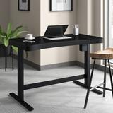 Upper Square™ Babin Height Adjustable Standing Desk Glass/Metal in Black | 47.25 W x 25.63 D in | Wayfair EF1D9A8BFF4E453EB89768C269BD16AA