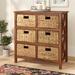 Moise Solid Wood 6 - Drawer Storage Drawer Solid Wood in Brown Laurel Foundry Modern Farmhouse® | 30 H x 29.25 W x 15.5 D in | Wayfair