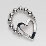 Gucci Jewelry | Host Pick Gucci Toggle Logo Heart Ring In Sterling Silver | Color: Silver | Size: 12 (Us 6)