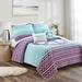 Peace Ombre Reversible Quilt Purple/Blue 5Pc Set Full/Queen - Lush Decor 16T006094