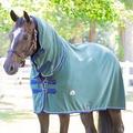 SmartPak Classic Combo Neck Fleece Cooler - S (70 - 72) - Evergreen w/ Navy Trim & White Piping - Smartpak