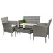 Brayden Studio® Donn 4 Piece Rattan Sofa Seating Group w/ Cushions Synthetic Wicker/All - Weather Wicker/Wicker/Rattan in Gray | Outdoor Furniture | Wayfair