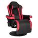 Inbox Zero Ergonomic PC & Racing Game Chair Faux Leather/Foam Padding/Upholstered in Red/Black | 134 H x 81 W x 80 D in | Wayfair