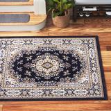 Blue/Navy 62 x 0.24 in Area Rug - Charlton Home® Modena Oriental Navy Blue Area Rug, Polypropylene | 62 W x 0.24 D in | Wayfair ATGD1051 38105940