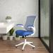 Inbox Zero Jayetta Mid-Back Mesh Swivel Ergonomic Task Office Chair w/ Flip-Up Arms Upholstered/Mesh in Gray/White/Blue | Wayfair
