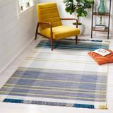 Blue/Green 108 x 0.12 in Area Rug - Sand & Stable™ Omar Plaid Handmade Flatweave Wool/Teal/Beige Area Rug Cotton/Wool | 108 W x 0.12 D in | Wayfair