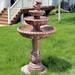 Astoria Grand Dunleavy Resin/Concrete 3-Tier Dove Pair Water Fountain | 43 H x 24 W x 43 D in | Wayfair B2A9C41933DE479FA4240A3D30D6A019